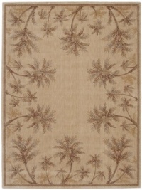 Nourison Zanibar Palm Tree Beige 5.6-Feet by 7.5-Feet Polyacrylic Area Rug