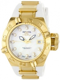 Invicta Women's 0540 Subaqua Noma IV Collection 18k Gold-Plated Stainless Steel and White Polyurethane Watch