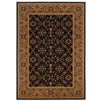 Couristan Royal Kashimar 8198/2596 Ushak Area Rug - Black/Deep Maple