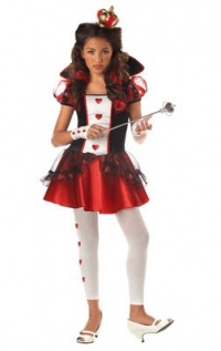 California Costumes Tween Queen Of Hearts Costume,Red/Black/White,X-Large