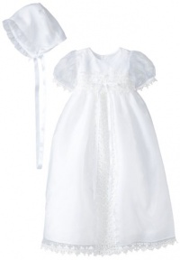 Jayne Copeland Baby-Girls Infant Christening Organza Galloon Lace Dress, White, 24 Months