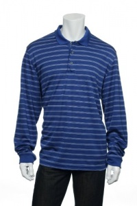 Izod Golf Men's Blue Horizontal Striped Polo Shirt