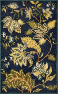 Liora Manne Seville Floral Hand Tufted Rug, 8 by 10-Feet, Navy