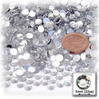 The Crafts Outlet 144-Piece Flat Back Loose Acrylic Round Rhinestones, 5mm, Crystal Clear