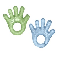 green sprouts 2 Count Cool Hand Teether, Green, Blue, 3 Months