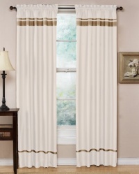 Spa Collection Curtains White and Taupe Stripe Set of 2 Window Panels Coverings Treatments