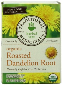 Traditional Medicinals Organic Roasted Dandelion Root, 16-Count Boxes (Pack of 6)