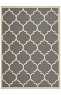 Safavieh CY6914-246 Courtyard Collection Indoor/Outdoor Area Rug, 2-Feet by 3-Feet 7-Inch, Anthracite and Beige