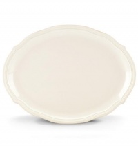 Lenox French Perle Bead Oval Platter, 16-Inch, White