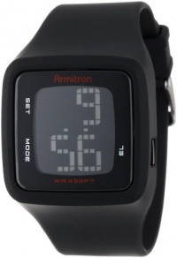 Armitron Men's 40/8294BLK Sport Square Black Resin Strap Digital Watch