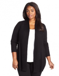 Calvin Klein Women's Plus-Size Texture Trim Flyaway Sweater