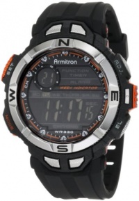 Armitron Men's 408233ORG Chronograph Multi-Function Orange Accented Black Resin Sport Watch