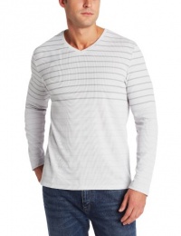 Calvin Klein Sportswear Men's Long Sleeve V-Neck Tee, Pedal Grey, Medium