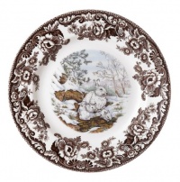 Spode Woodland American Wildlife Snowshoe Rabbit Dinner Plate