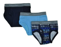 Calvin Klein Toddler Boy's Briefs - 3 Pack (2T/3T, Blue/Multi)