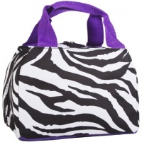 Zebra Lunch Bag Insulated - Purple Trim