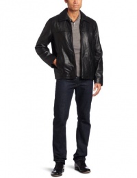 Tommy Hilfiger Men's Classic Open Bottom Genuine Leather Jacket