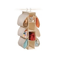 Richards Homewares Hanging Handbag Organizer-Canvas/Natural