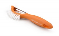 Rachael Ray Tools 3-in-1 Vegetable Peeler/Brush Veg-A-Peel, Orange