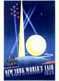 1939 New York Tomorrow Worlds Fair 9x12 Solid Wood Sign Wall Decor Art