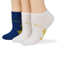 Ralph Lauren women's socks Big Pony cotton no show navy/white 3pairs