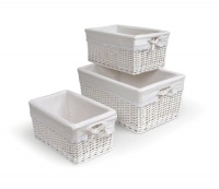 Badger Basket Three Basket Set, White