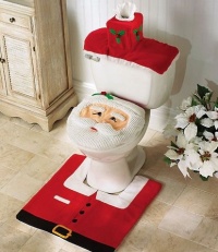 Santa Toilet Seat Cover and Rug Set