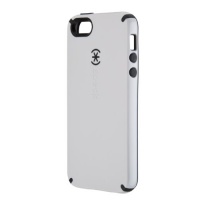 Speck Products CandyShell Glossy Case for iPhone 5 - Retail Packaging - White/Charcoal Grey