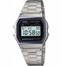 Casio Men's A158W-1 Classic Digital Stainless Steel Bracelet Watch