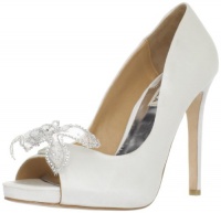 Badgley Mischka Women's Reta Open-Toe Pump,White,8.5 M US