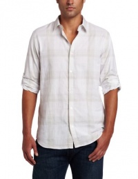 Calvin Klein Sportswear Men's Long Sleeve Roll-up Madras Dobby Woven Shirt