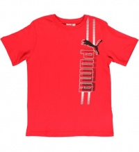 Puma Kids Boys Side Tee, Fiery Red, L