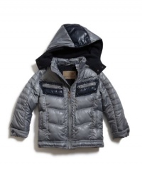 GUESS Kids Boys Moto Panel Jacket, GREY (4)