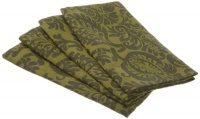 Mahogany Leaf Baroque 20-Inch by 20-Inch 100-Percent Cotton Jacquard Napkin, Green, Set of 4