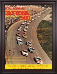 NASCAR Framed 36 x 48 Daytona 500 Program Print Race Year: 18th Annual - 1976