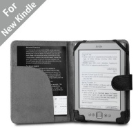 Acase(TM) Classic Kindle Leather Case (Black) for 4th Generation 6 Kindle Wi-Fi w/o Keyboard (Not for Kindle Touch)