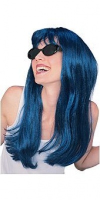 Glamour Wig in Blue & Black by Rubie's