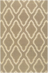 Area Rug 5x8 Rectangle Transitional Taupe-Cream Color - Surya Fallon Rug from RugPal