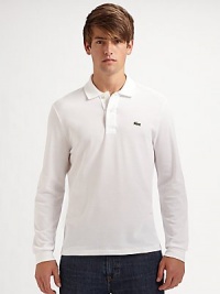 Lacoste l/s classic pique polo white lg