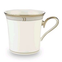 Lenox Solitaire White Platinum Banded Bone China Accent Mug