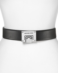 Your outfit isn't complete without the right belt, and this leather style from MICHAEL Michael Kors cinches your look with a flip lock buckle.