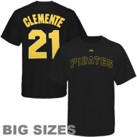 Pittsburgh Pirates Roberto Clemente Black Big Jersey T-Shirt