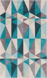 Surya COS-9169 Cosmopolitan Contemporary Area Rug, 5-Feet by 8-Feet, Teal Blue