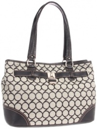 Nine West 9 Jacquard 0240002NW Satchel,Black/Ivory/Black,One Size