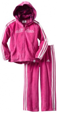 Adidas Girls 2-6X ITG Pirouette Princess Velour 2 Piece Set, Dark Red, 3T