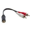 2 x RCA Male, 1 x 3.5mm Stereo Female, Y-Cable 6-Inch