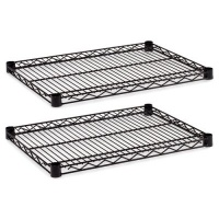 Alera SW582418BL Industrial Wire Shelving Extra Wire Shelves, 24w x 18d, Black, 2 Shelves/Carton