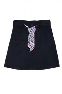 U.S. Polo Assn. Girls (4-16) School Uniform Belted Skort - Navy