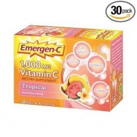 Emergen-C Vitamin C Fizzy Drink Mix, 1000 mg, Tropical, 0.3-Ounce Packets (Pack of 30)