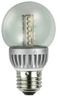 Lights of America 2326LED-LF4-24 2-Watt Power LED G16 Globe Bulb, Bright White